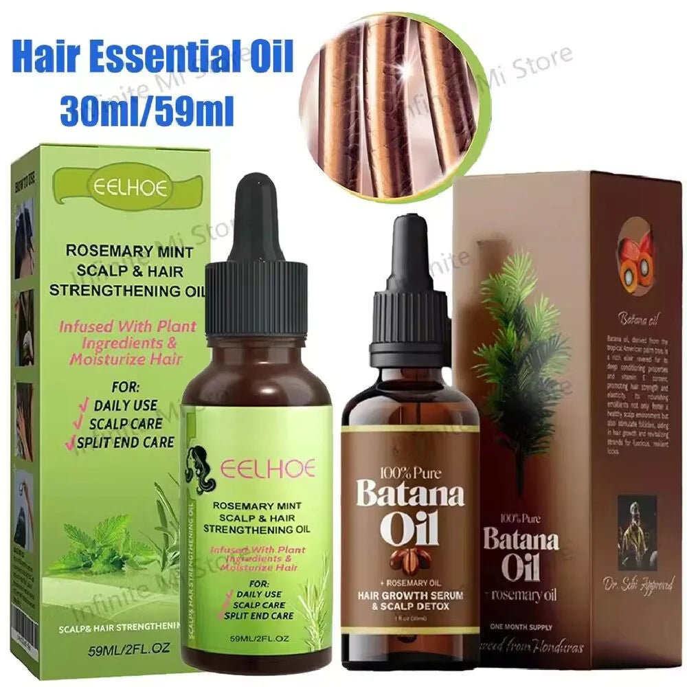 30ml/59ml Batana Rosemary Mint Scalp Hair Strengthening Oil Biotin Essential Oil