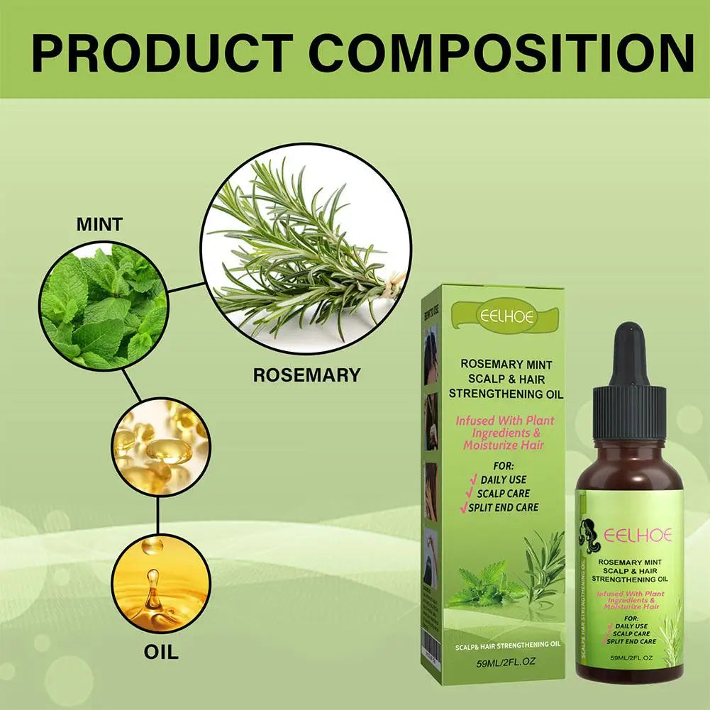 30ml/59ml Batana Rosemary Mint Scalp Hair Strengthening Oil Biotin Essential Oil